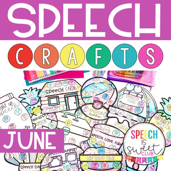 Preview of Summer Speech and Language Therapy Crafts | Articulation Activities End of Year