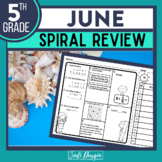 JUNE Spiral Review Worksheets End of the Year Math Activit
