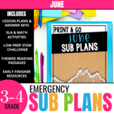 June Sub Plans for 3rd & 4th Grade: Ready-to-use lesson pl
