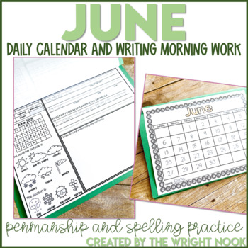 Preview of June Summer Review Writing Practice for Kindergarten