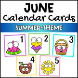 June Summer-Theme Calendar Numbers Cards, Summer Pocket Ch