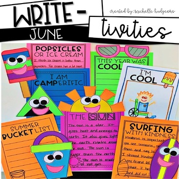 Preview of June Summer Writing Prompts End of the Year Activities
