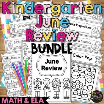 Preview of June Sweets Math and Literacy Activities Kindergarten No Prep Review BUNDLE