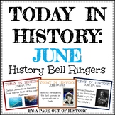 June Today in History Bell Ringers EDITABLE
