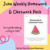 June Weekly Homework/ Classwork Pack - 1st Grade Reading, 