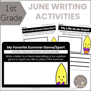 Preview of June Writing Activities: First Grade