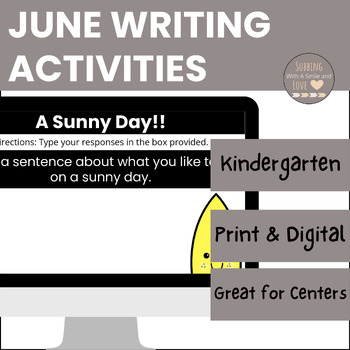 Preview of June Writing Activities: Kindergarten
