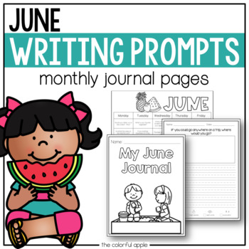 Preview of June Writing Prompts - Daily Journal Prompts
