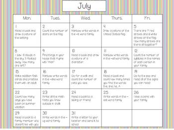 June and July Activity Calendars by Heather Kicera | TpT