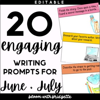 Preview of June and July Summer Writing Prompts