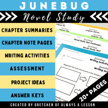 Preview of Junebug Novel Study Resource Guide