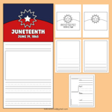 Juneteenth Activities Writing Craft Handwriting Flag Color