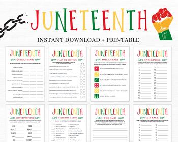 Preview of Juneteenth Activity Bundle, Juneteenth Games, Juneteenth Activities