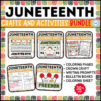 Preview of Juneteenth Bulletin Board Banners,Coloring page,crown crafts&activities BUNDLE