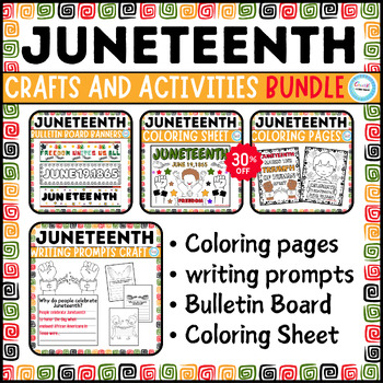 Preview of Juneteenth Bulletin Board Banners,Coloring page,Writing crafts&activities BUNDLE