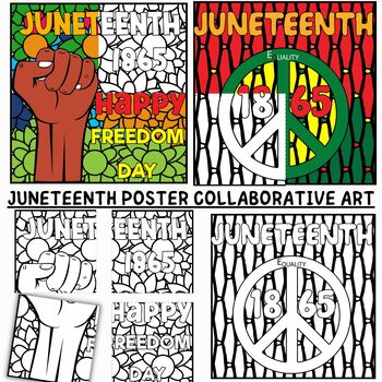 Preview of Juneteenth Collaborative Art Poster I End of the Year Craft Bulletin Board