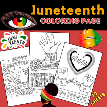 Preview of Juneteenth Coloring Sheets-Black History Month Celebration-Bulletin Board decor