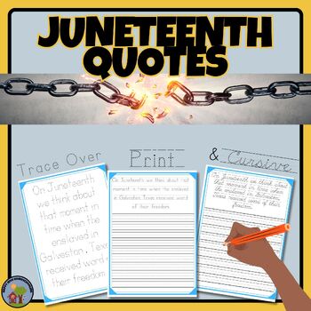 Preview of Copywork Quotes - Juneteenth With bonus QR code activity
