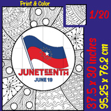 Juneteenth Day Flag Coloring Poster Activity Freedom Bulle