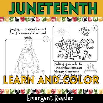 Preview of Juneteenth Emergent Reader book for kids - Juneteenth activities