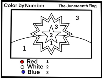 Juneteenth Flag Color By Number by Educational Coloring Pages | TPT