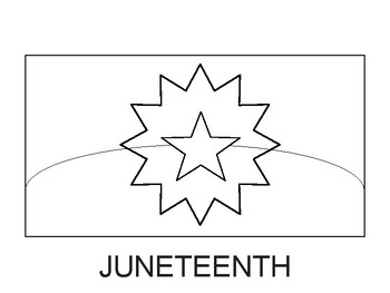 Juneteenth Flag Printable , Template Juneteenth Flag Coloring Sheet