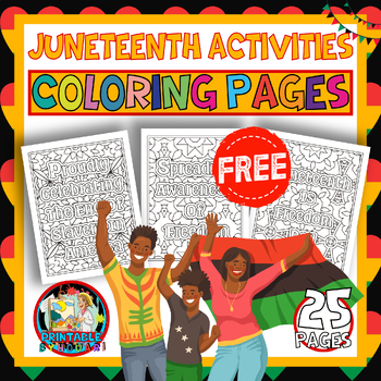 Preview of Juneteenth Freedom Day activities- Juneteenth Day Quotes Coloring Pages for kids
