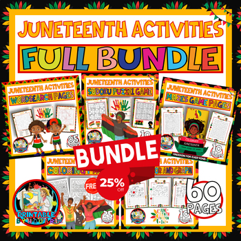 Preview of Juneteenth Freedom Day activities- full Juneteenth activity bundle for kids