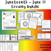 Juneteenth Summer Growing Bundle 3 Activities for Elementa