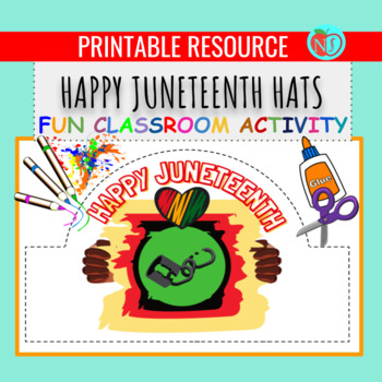 Preview of Juneteenth Hats | Freedom Day | COLOR CUT AND PASTE HAT ACTIVITY | MAKE HATS