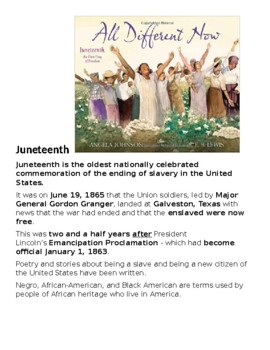 Preview of Juneteenth Literacy: Reading and Writing