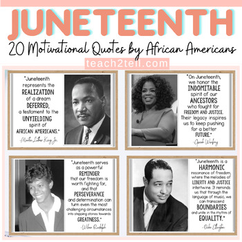 Preview of Juneteenth Motivational Quotes Bulletin Board Display Juneteenth Activities