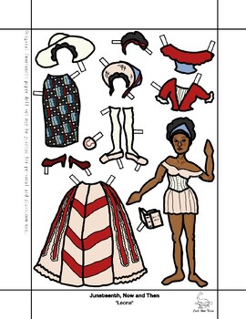 Preview of Juneteenth Paper Doll + Notecard Set - American History Play-Based Learning