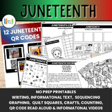 Juneteenth Printables, Craft, QR Code & Google Slides Read
