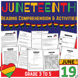 Juneteenth Reading Comprehension & Activities | Emancipati
