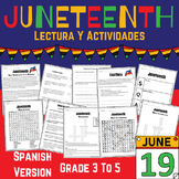 Juneteenth Reading Comprehension & Activities For spanish Class