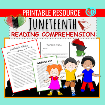 Preview of Juneteenth Reading Comprehension History Worksheet/Questions