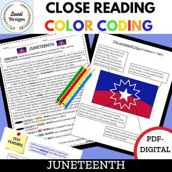 Juneteenth Reading Comprehension Worksheets- Close Reading Activity PDF ...
