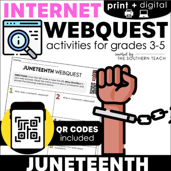 Preview of Juneteenth WebQuest - Internet Scavenger Hunt Digital Inquiry Activities