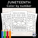 Juneteenth,color by number math game activities,coloring page