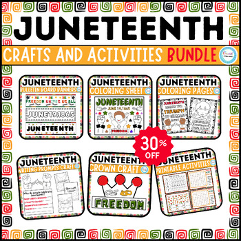 Preview of Juneteenth crafts&activities BUNDLE,coloring pages,bulletin board,writing craft