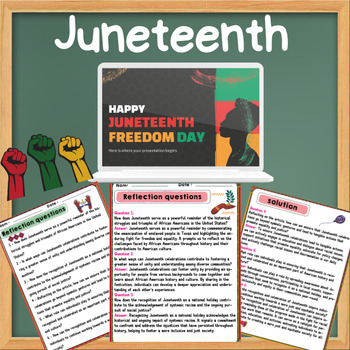 Preview of Juneteenth slideshow with Reflection questions