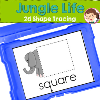 Preview of 2d Shapes - Jungle Animals Theme - Safari Animals Theme - PreK, SPED, Autism