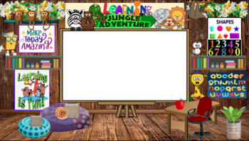 Preview of Jungle Adventure/ Animal Safari themed Virtual Classroom Background