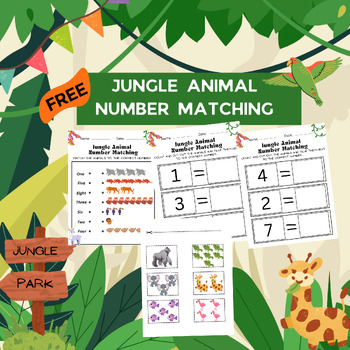 Jungle Animal Number Matching | Fall-Autumn | kindergarten Math Activities