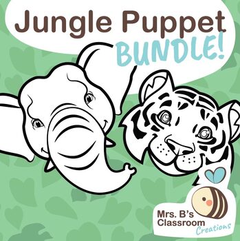 Preview of Jungle Animal Paper Bag Puppet Bundle