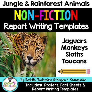 Preview of Animal Reports | Jungle Animals Report Writing Pages