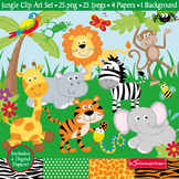 Jungle Animals Clipart / Jungle Theme Clip Art (C15)