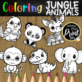 Jungle Animals - Coloring Objects Clipart Set