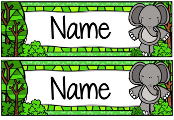Jungle Animals Desk Name Plates by Miss Furnell's Creations | TPT